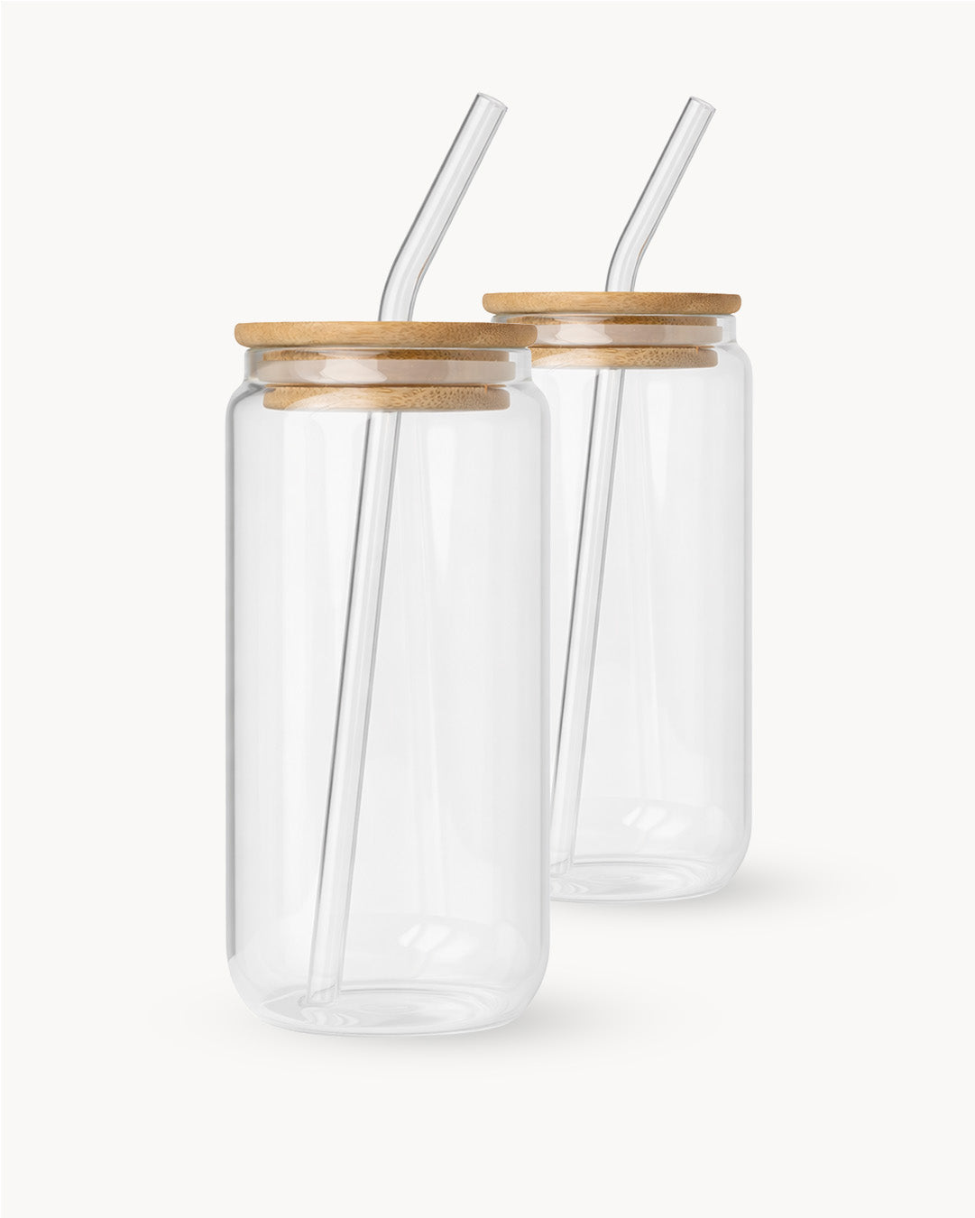 Trinkglas mit Deckel und Strohhalm 2er Set | Matcha Glas
