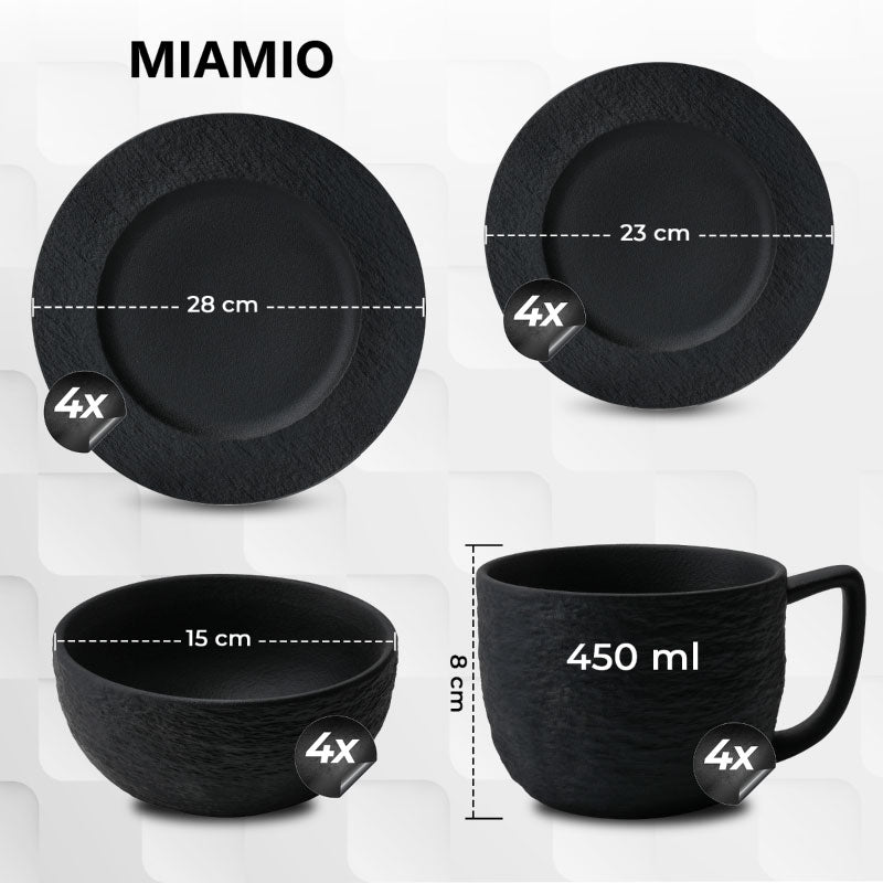 Miamio Geschirrset Oasis 16 teilig fur 4 Personen, tassen, teller, schussel