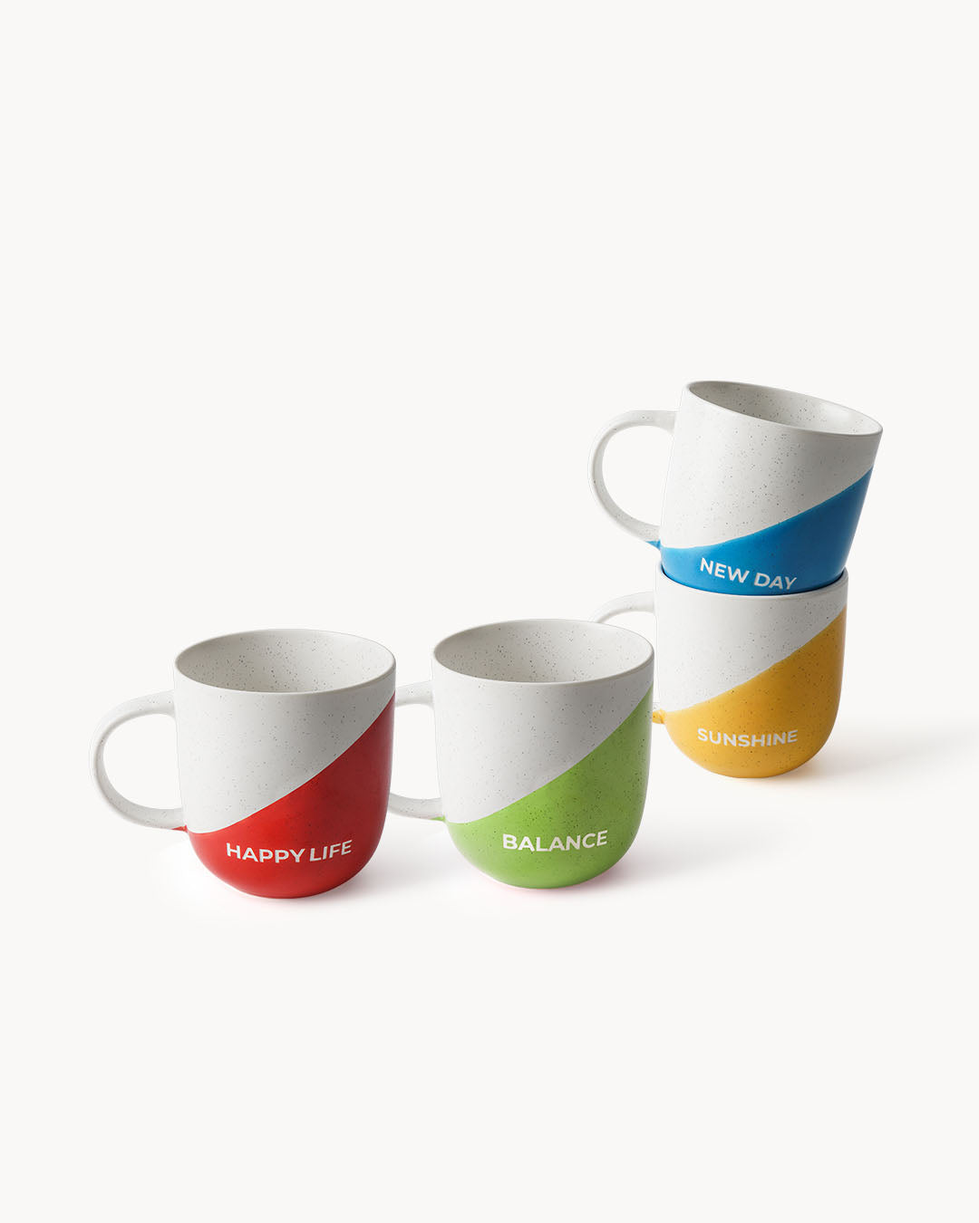 Kaffeetassen 4er Set | 300 ml Kaffee Tassen mit Sprüchen