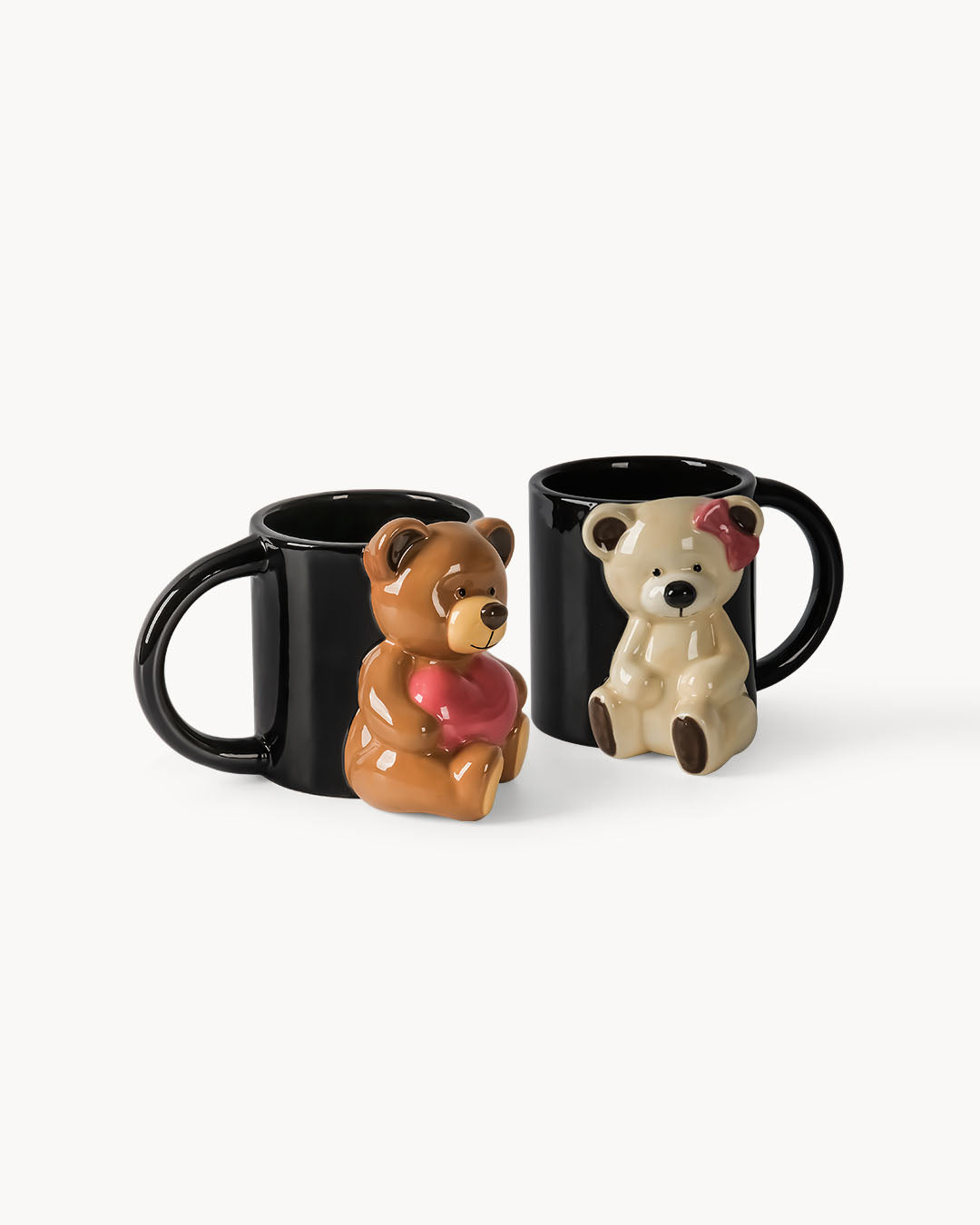 Miamio Parchen Tassen 3D Teddybar Keramik, Geschenk fur Paare