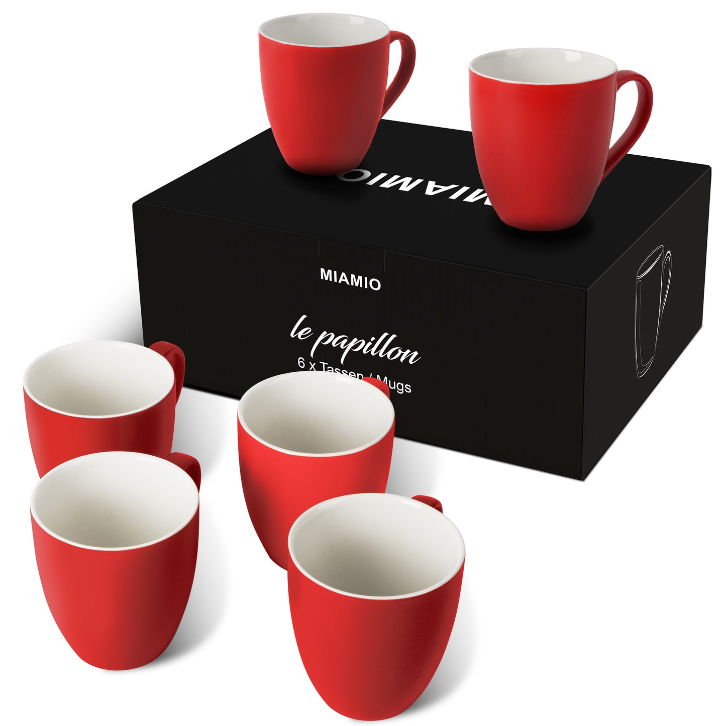 Kaffeetassen Set Le Papillon Kollektion (Außen Farbig)