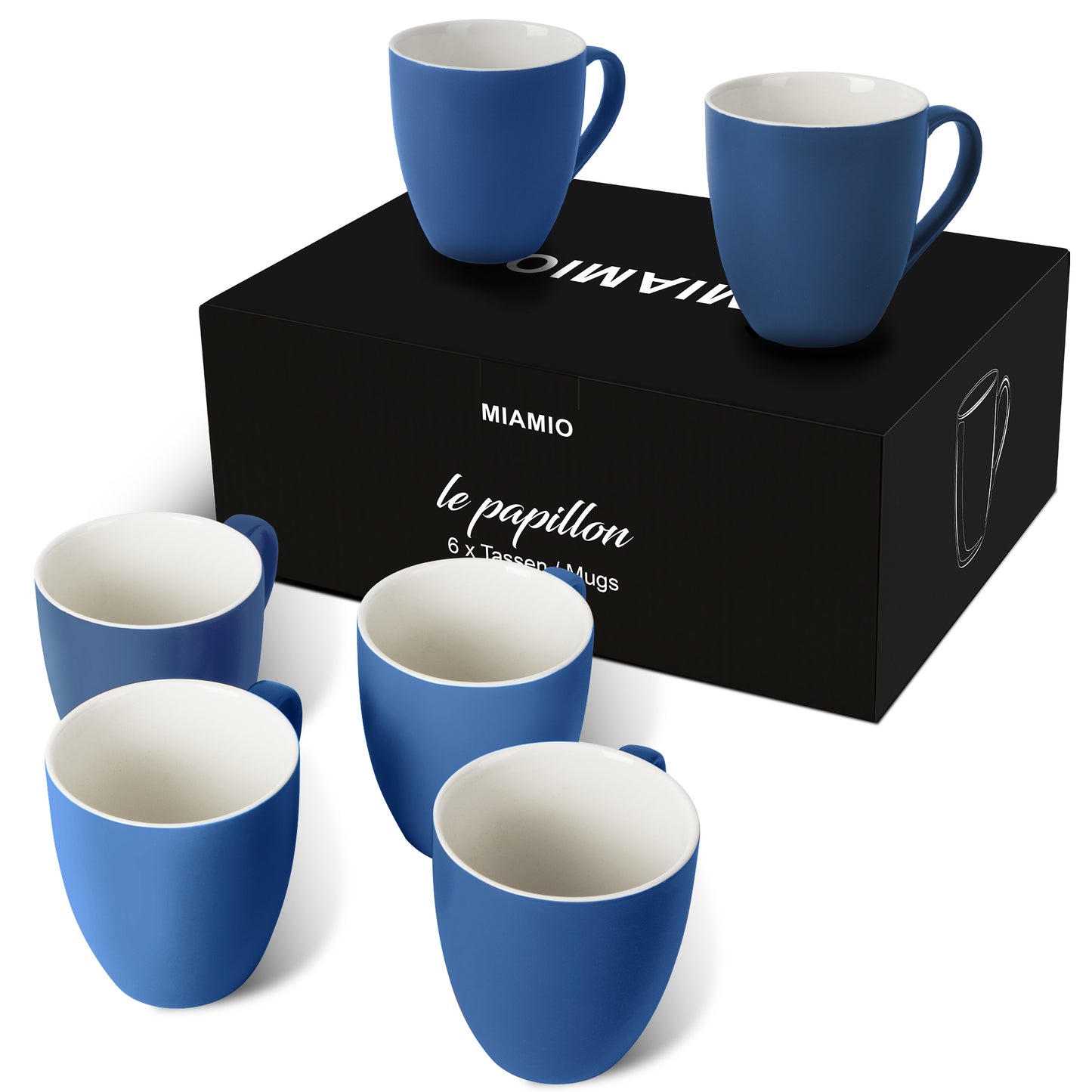 Kaffeetassen Set Le Papillon Kollektion (Außen Farbig)