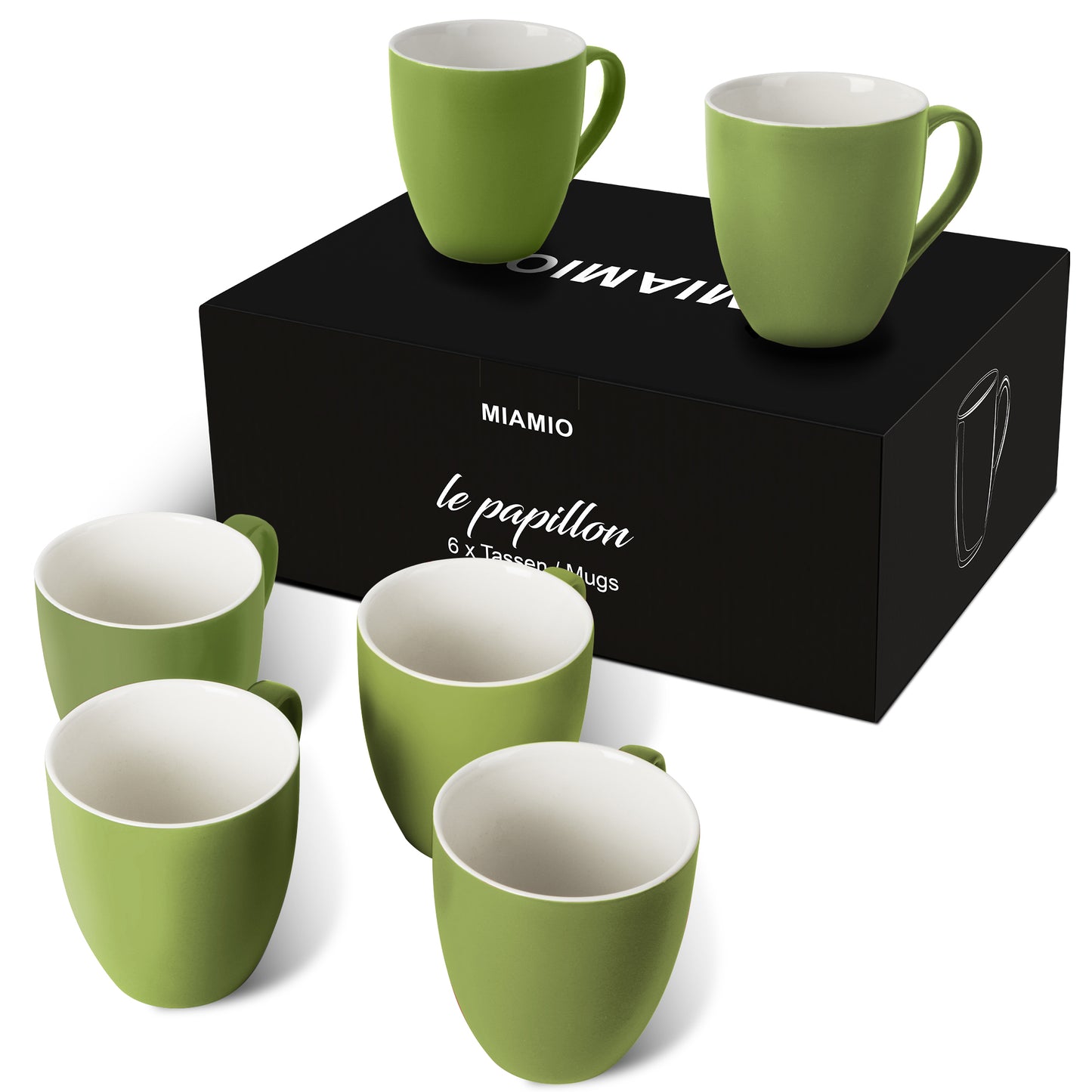 Kaffeetassen Set Le Papillon Kollektion (Außen Farbig)