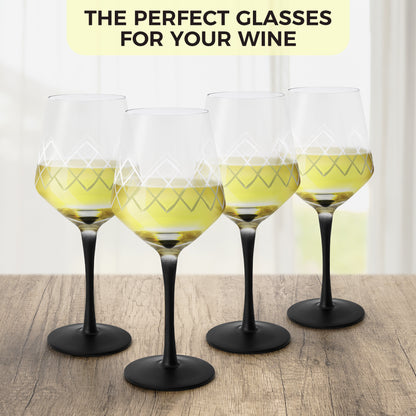 4 x 380 ml Weißwein Gläser Set - Crystaluna Kollektion