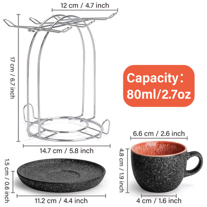 Espressotassen Las Palmitas 6er Set 80 ml