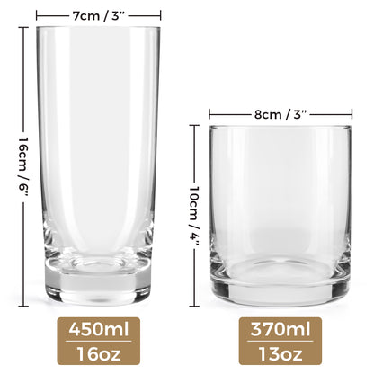 Gläser 12er Set 370 ml und 450 ml