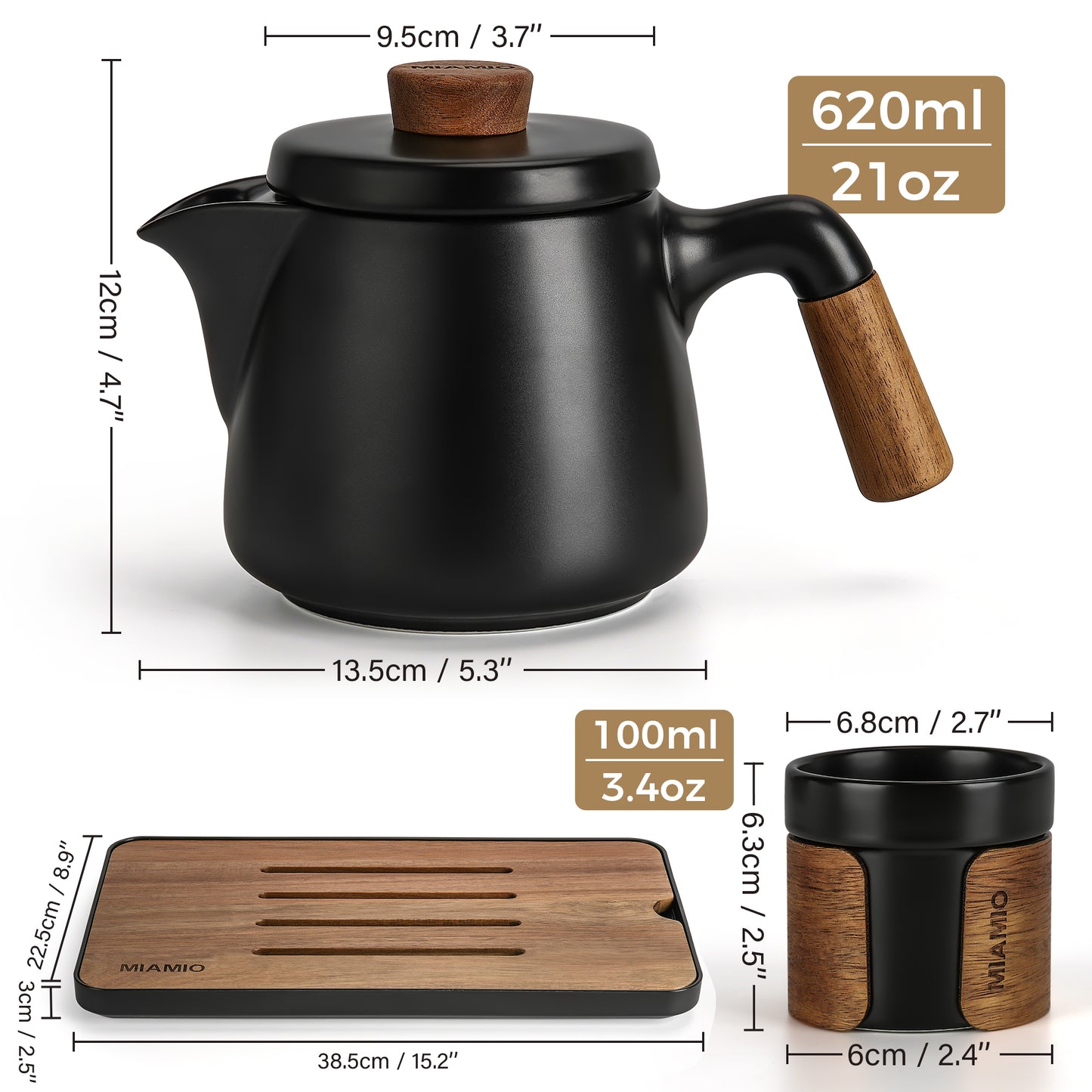 Traditionelles japanisches Teeset 6er Set 620 ml