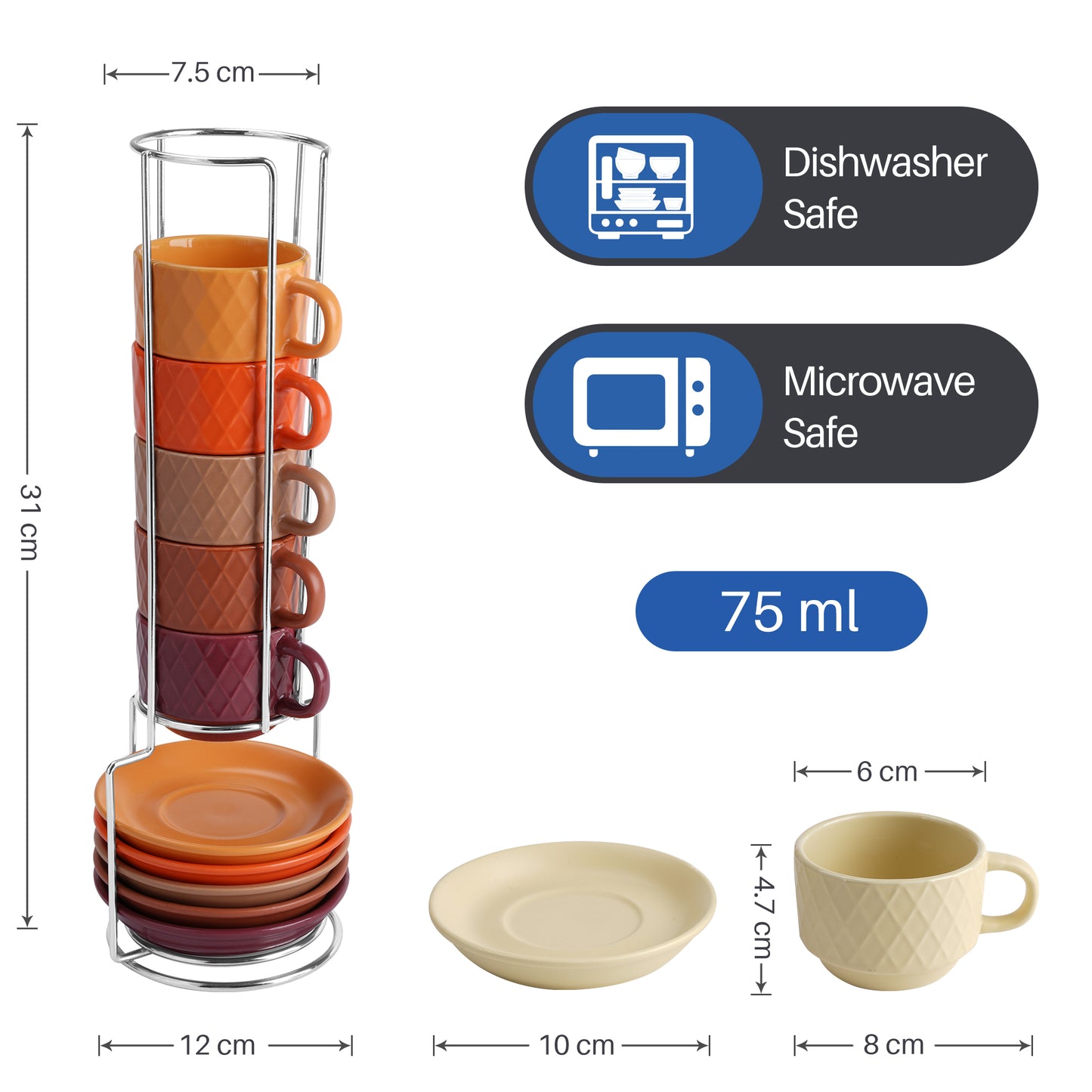 Espressotassen Set Palmanova Kollektion (6 x 75ml)