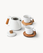 Teekannen Set mit Gestell und 4 Tassen für 4 Personen 1000ml