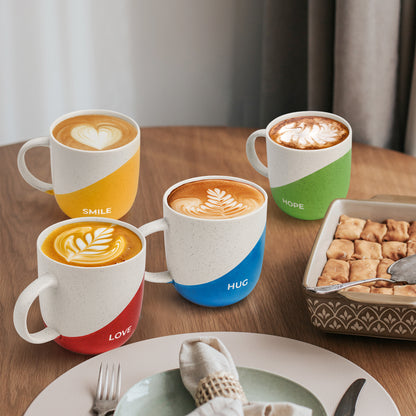 Kaffeetassen Set mit Sprüchen 4er Set 300 ml