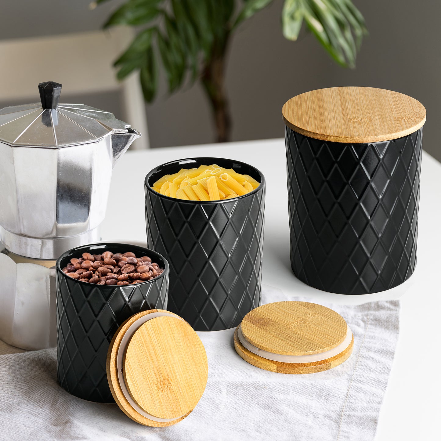 Vorratsdosen mit Holzdeckel Palmanova 3er Set