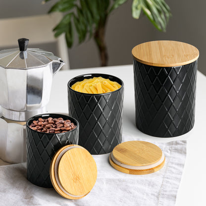 Vorratsdosen mit Holzdeckel Palmanova 3er Set