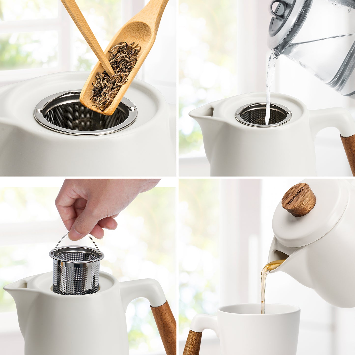 Teekanne mit Stövchen Set 1000 ml