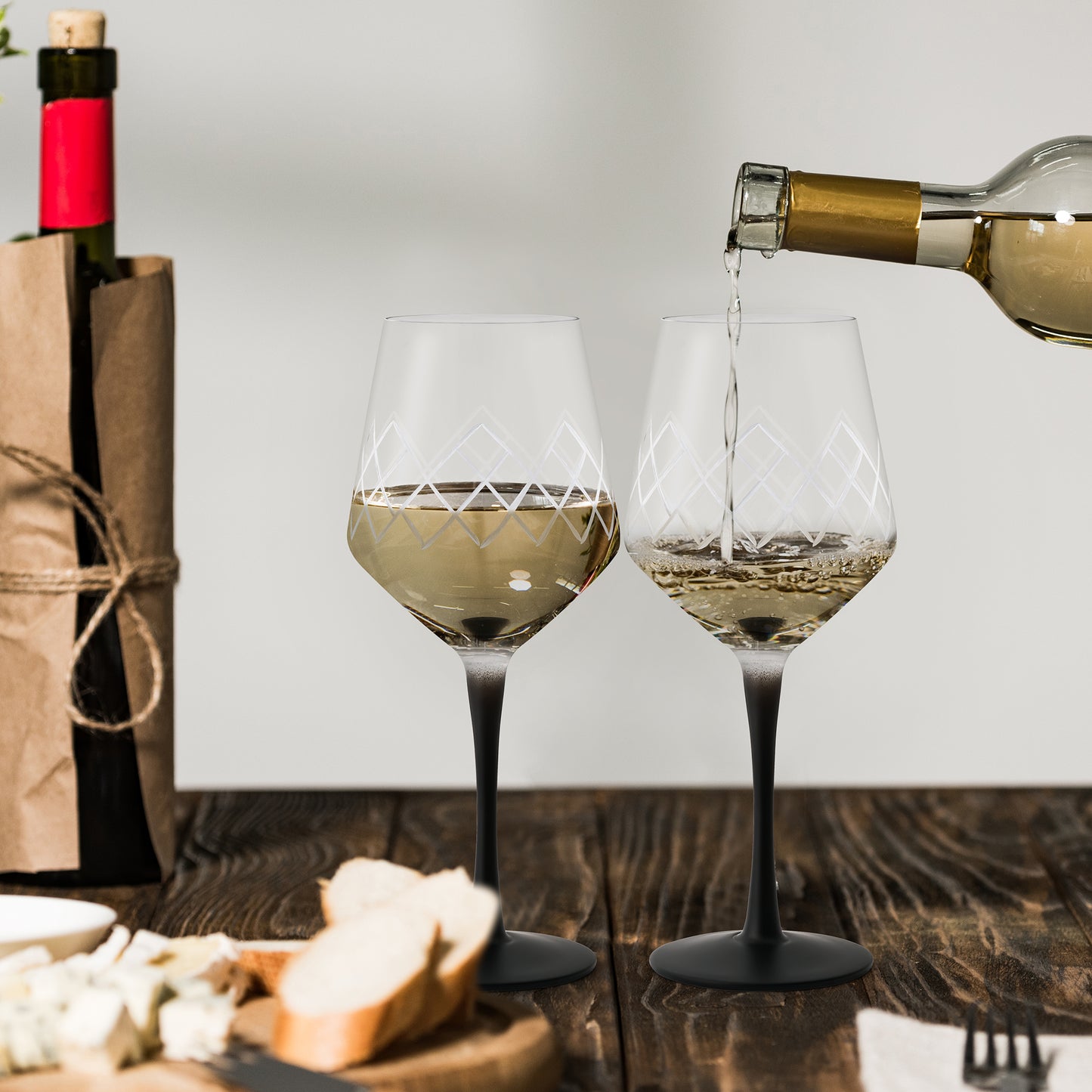 4 x 380 ml Weißwein Gläser Set - Crystaluna Kollektion