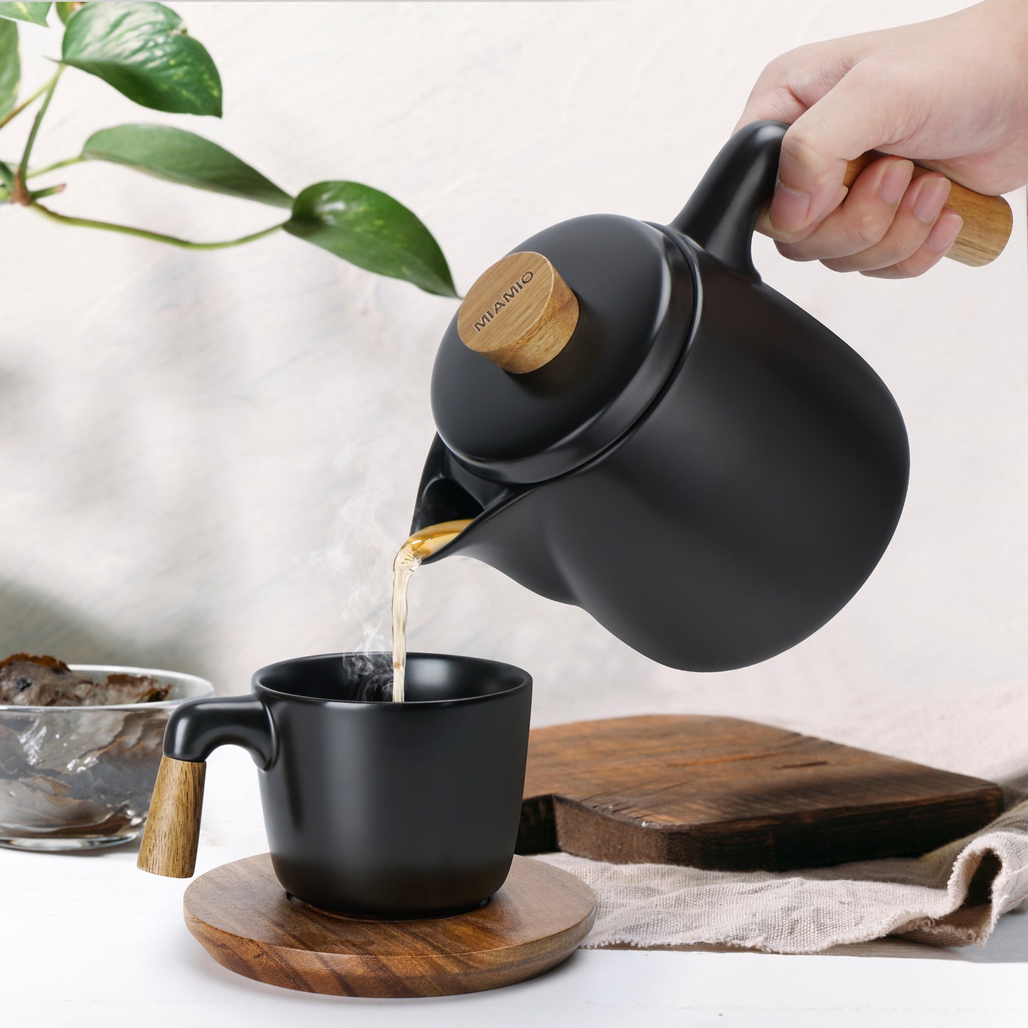 Teekanne mit Stövchen Set 1000 ml