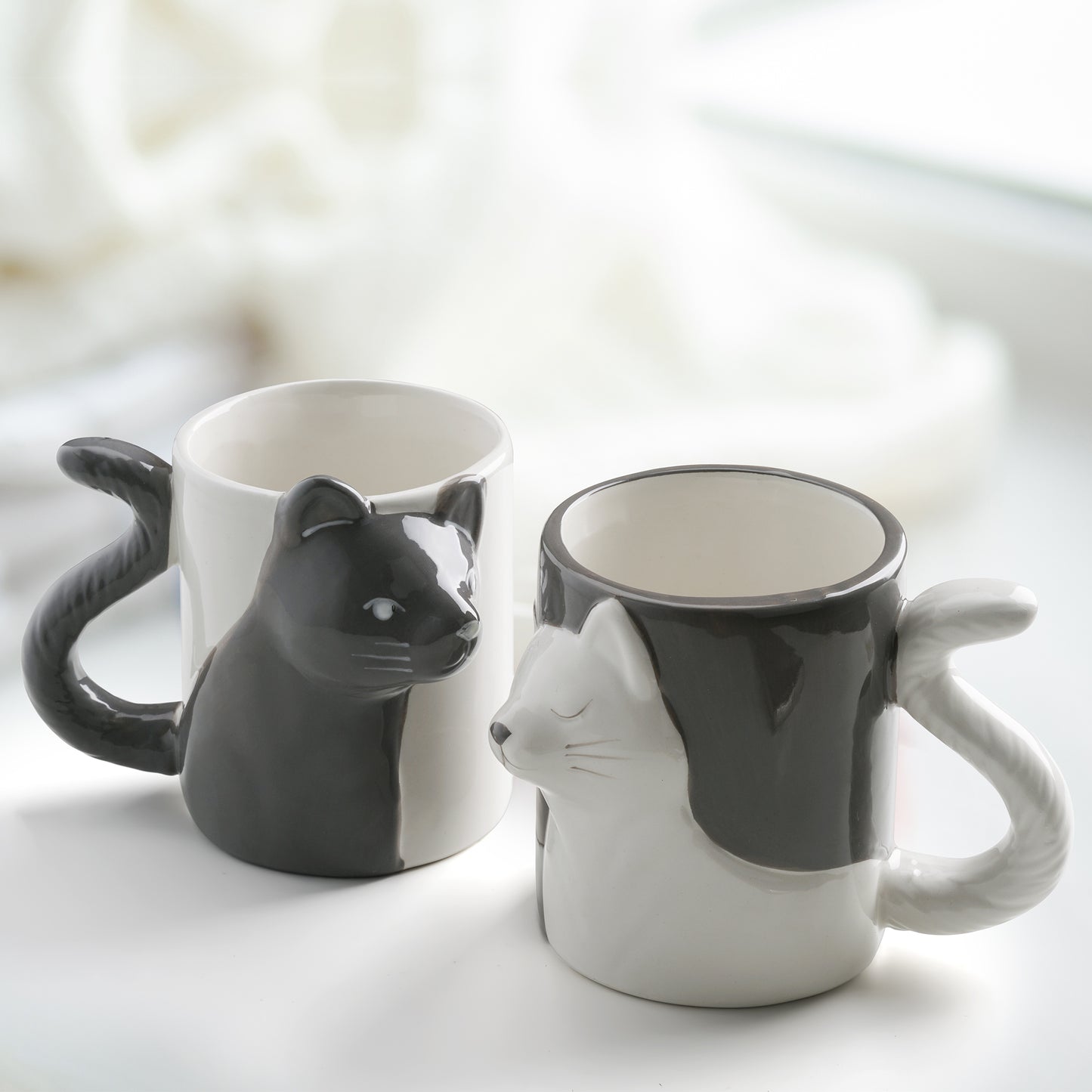 3D Katzen Tassen 2er Set 350 ml