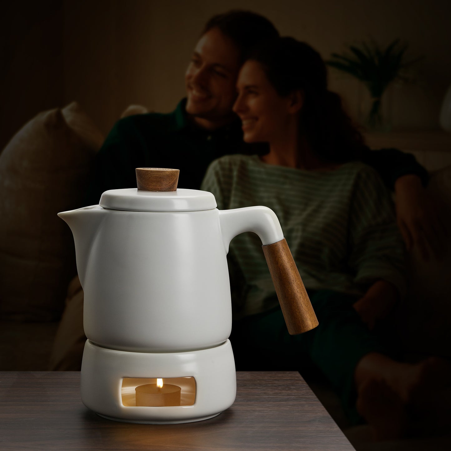 Teekanne mit Stövchen Set 1000 ml