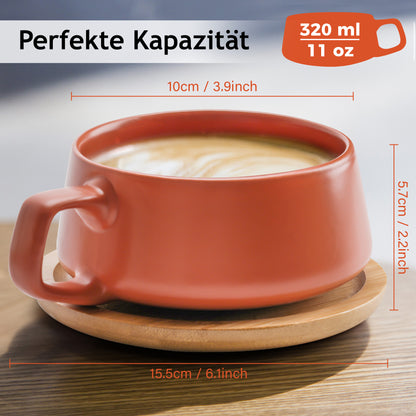 Cappuccinotassen Set Luxe Kollektion (4 x 320 ml)