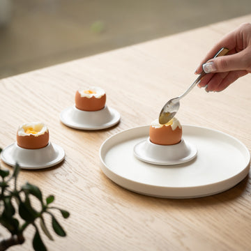 Keramik Eierbecher mit Ablage 4er-Set