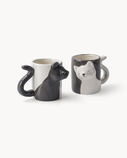 3D Katzen Tassen 2er Set 350 ml