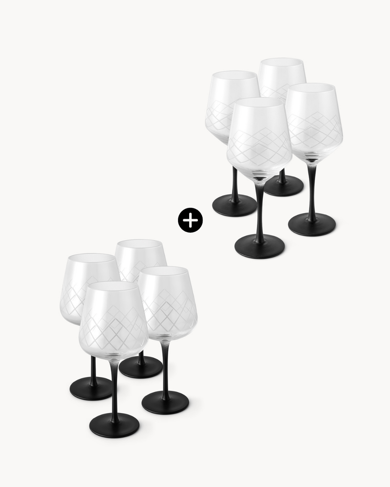 Crystaluna Glas-Set – Für stilvolle Abende mit Rot & Weiß