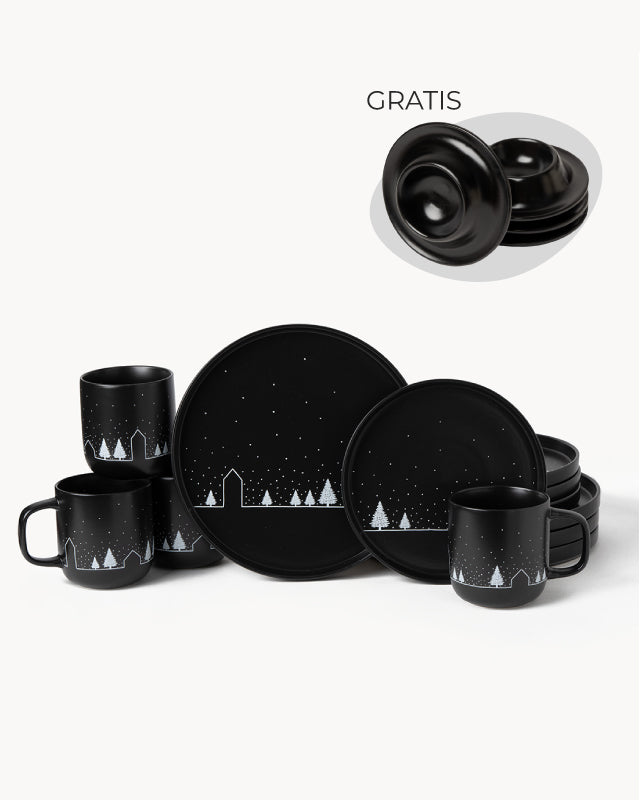 Vinter Geschenkset – Festliches Geschirr mit 4 gratis Eierbechern