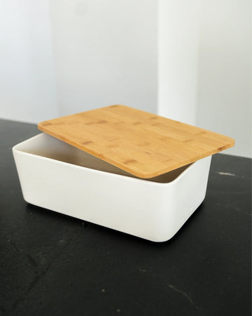 Brotbox Keramik mit Bambusdeckel | Brotkasten