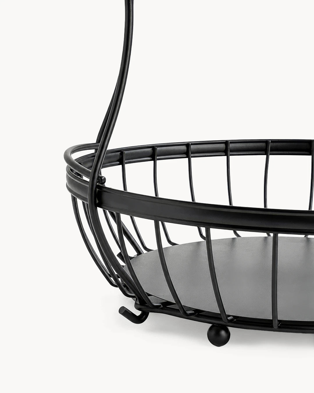 Obstkorb Etagere 2-stöckig aus Metall Schwarz