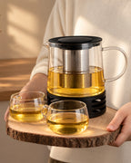 Teekanne Glas mit Stövchen 1,5 L