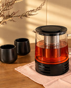 Teekanne Glas mit Stövchen 1,5 L