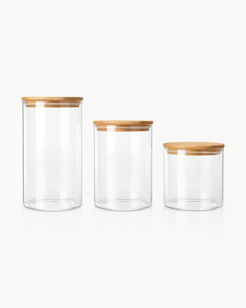Großes Vorratsglas mit Holzdeckel 1400 ml | Luftdicht
