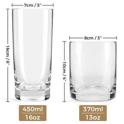 Miamio Geschirr - Glaser Set 12-teilig (370ml & 450ml) klar