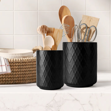 kochlöffel aufbewahrung keramik Utensilienhalter 2er Set| Gratis Versand DE & AT