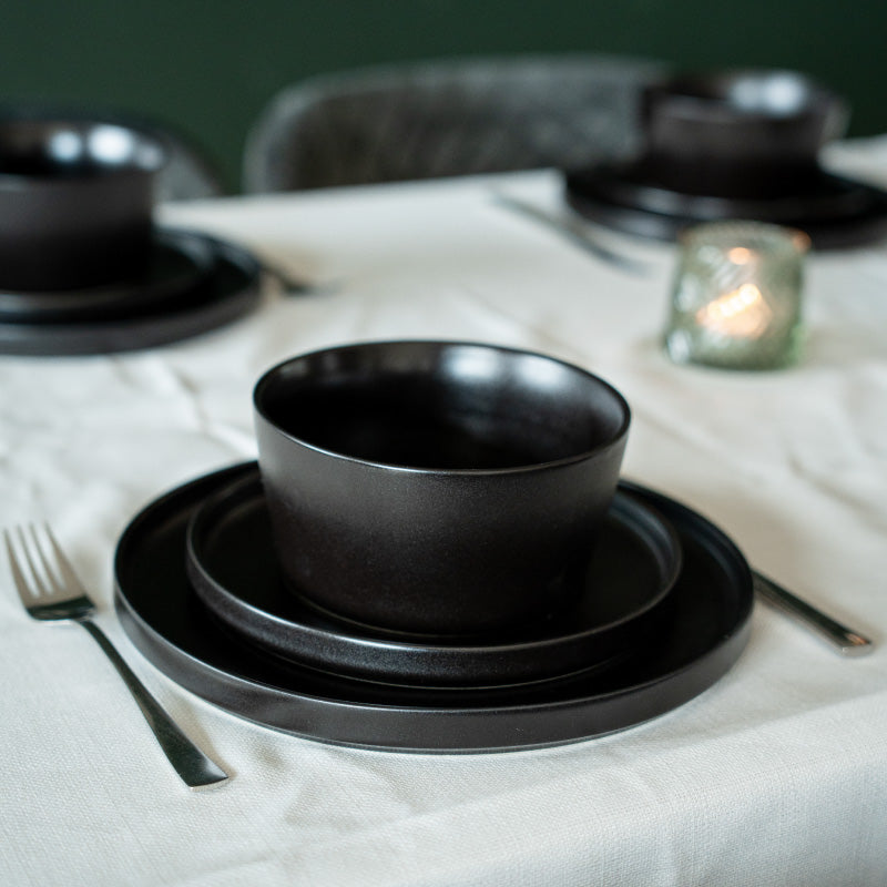 Miamio Geschirr Set Luxe 12-teilig fur 4 Personen, Tassen & Schusseln Keramik