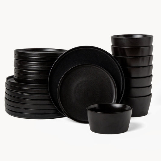Miamio Geschirr Set Luxe 24-teilig fur 8 Personen, Teller & Tassen Keramik