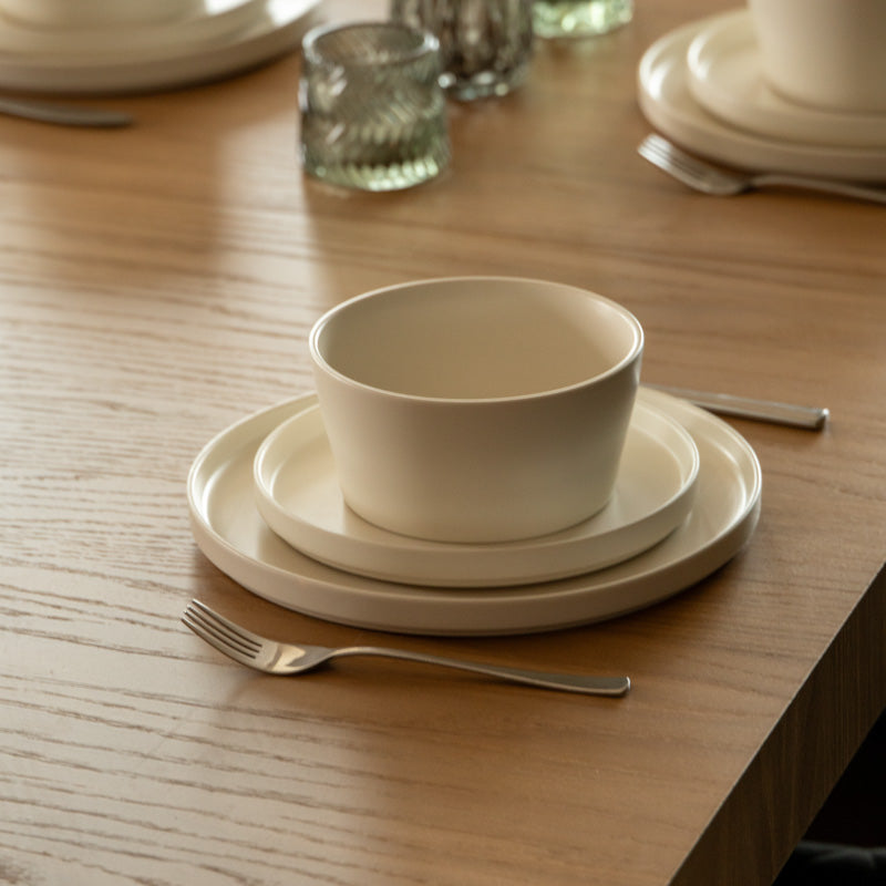 Miamio Geschirr Set Luxe 24-teilig fur 8 Personen, Teller & Tassen Keramik