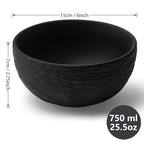 Miamio Schüssel schwarz Oasis 4er Set Keramik 750ml