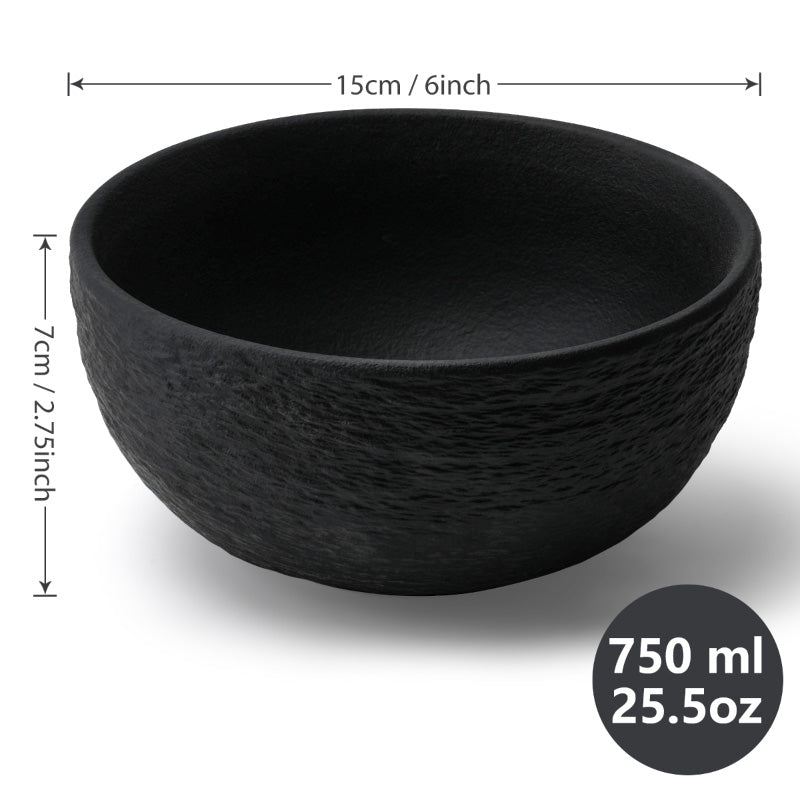 Miamio Schüssel schwarz Oasis 4er Set Keramik 750ml