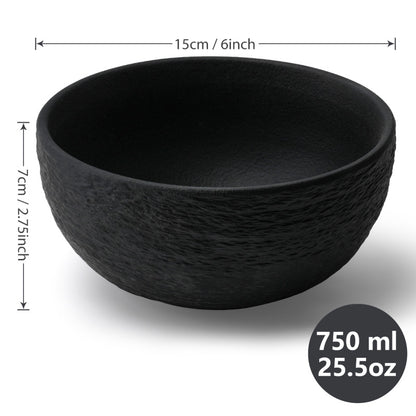 Miamio Schüssel schwarz Oasis 4er Set Keramik 750ml