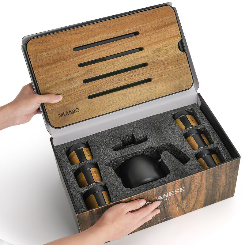 Miamio traditionelles japanisches Teeset 6er Set Keramik 620ml