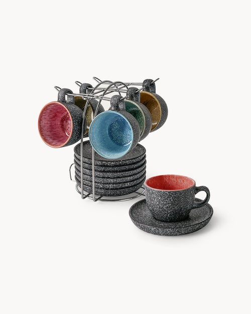 Miamio Cappuccinotassen Las Palmitas 6er Set Keramik 190ml