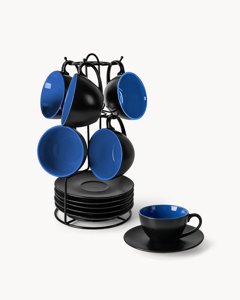 Miamio Cappuccinotassen Le Papillon 6er Set Keramik 175ml blau