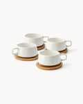 Miamio Cappuccinotassen Set Keramik mit Milch- und Zucker-Set