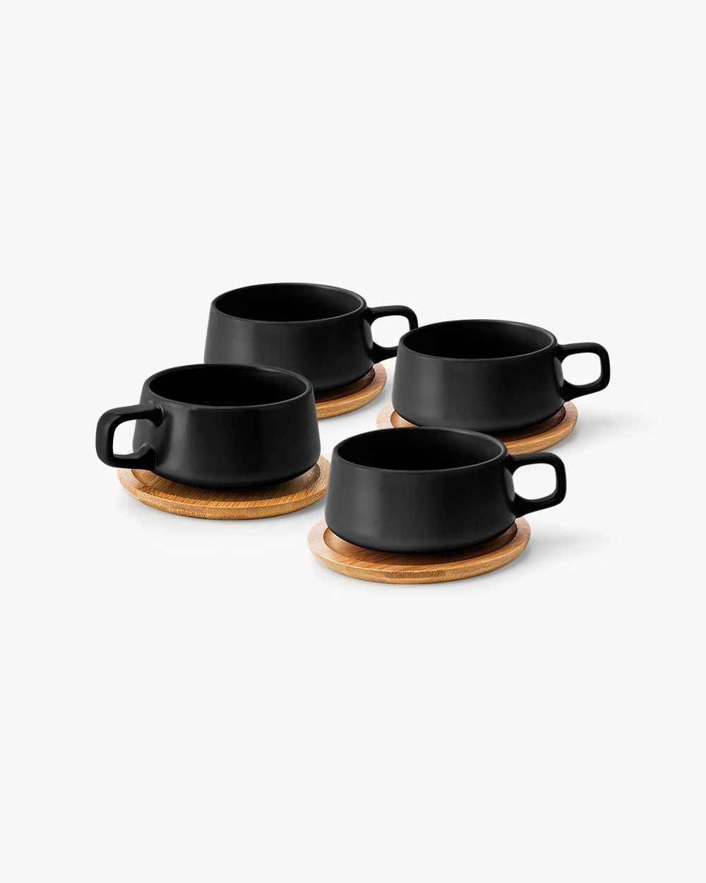 Miamio Cappuccinotassen Set Keramik mit Milch- und Zucker-Set