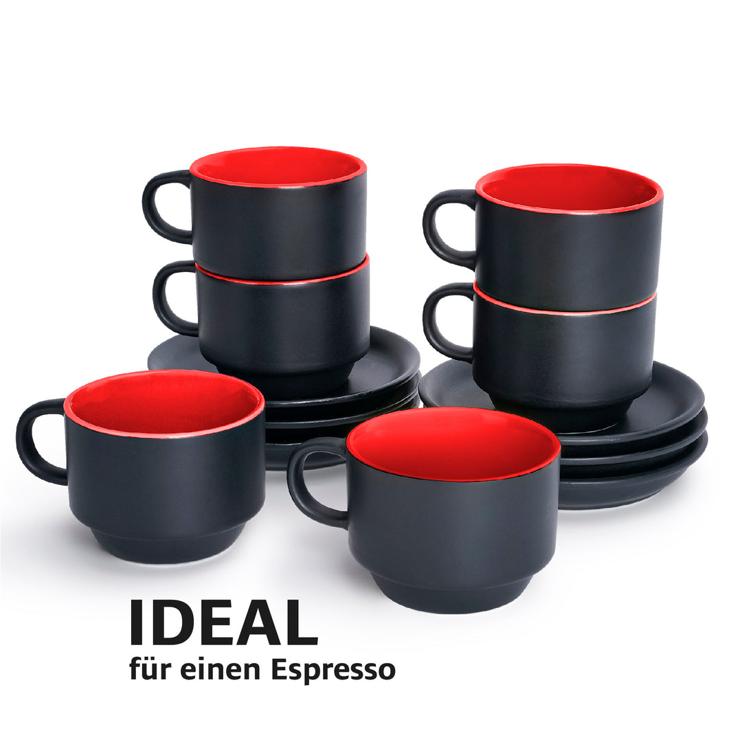 Miamio Espressotassen Le Papillon 6er Set Keramik 75ml