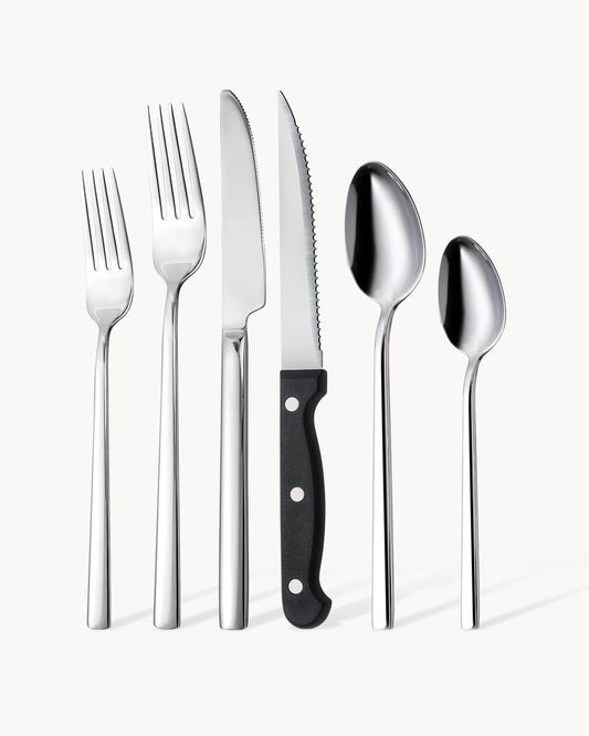 Miamio Geschirr -  Besteck Set 36-teilig fur 6 Personen Edelstahl