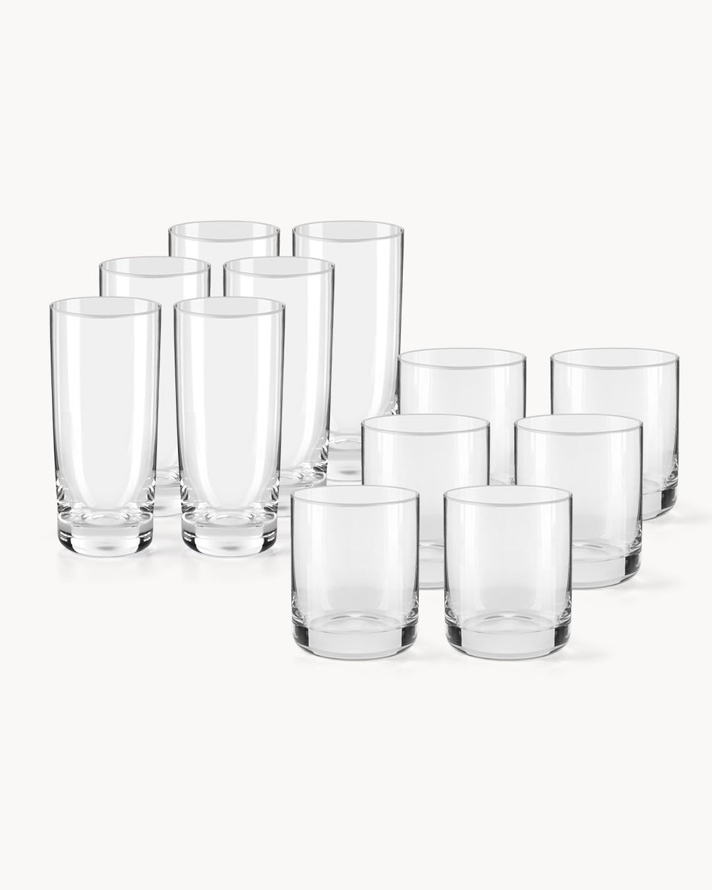 Miamio Geschirr - Glaser Set 12-teilig (370ml & 450ml) klar