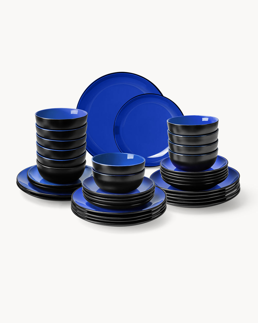 Miamio Geschirr Set Le Papillon 36-teilig für 12 Personen Keramik blau