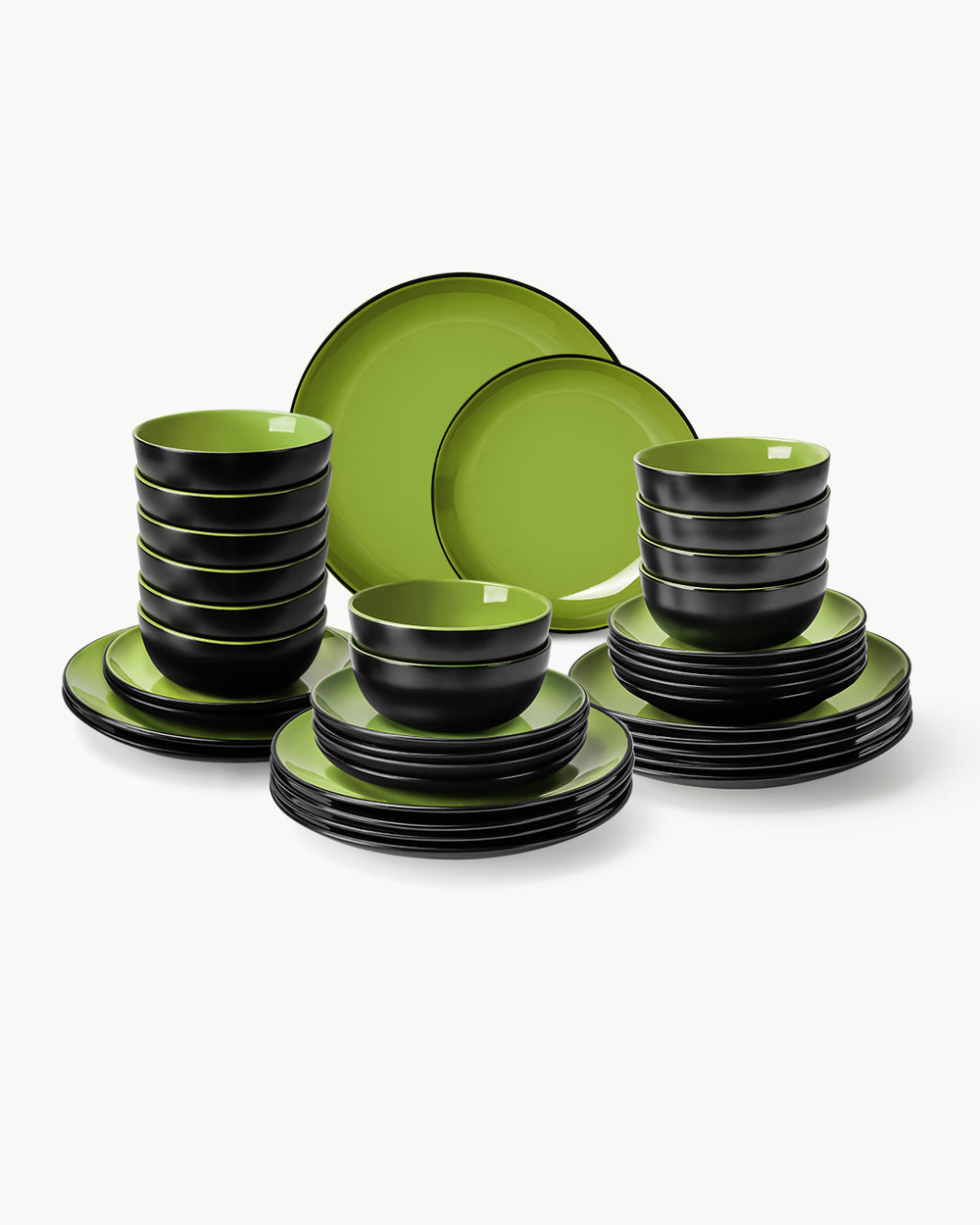 Miamio Geschirr Set Le Papillon 36-teilig für 12 Personen Keramik grunt