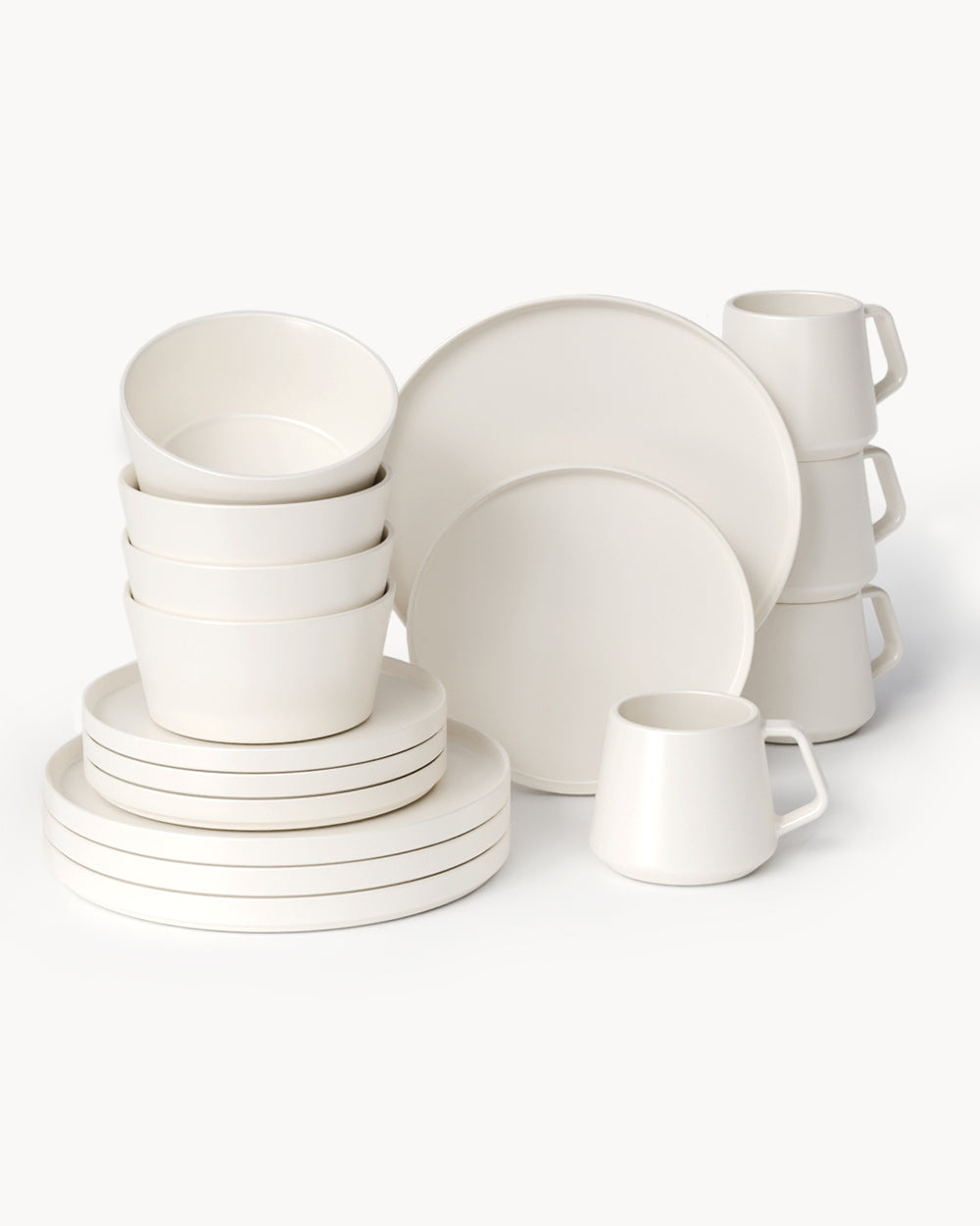 Miamio Geschirr Set Luxe 16-teilig fur 4 Personen, Teller & Tassen Keramik